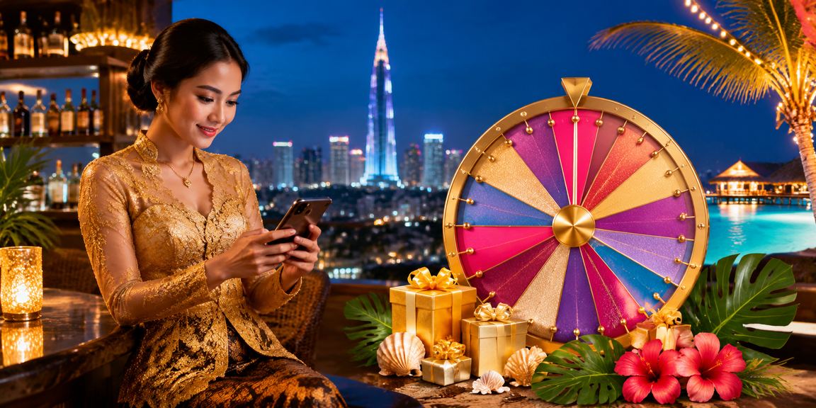 Meja roulette kasino di Kuala Lumpur dengan kelengkapan kebaya tradisional Malaysia
