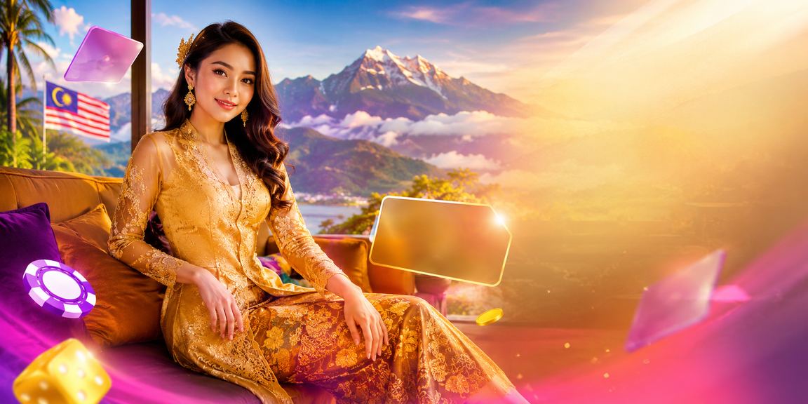 Pengguna wanita Sabah menikmati hiburan kasino mytown88 dalam pakaian kebaya tradisional